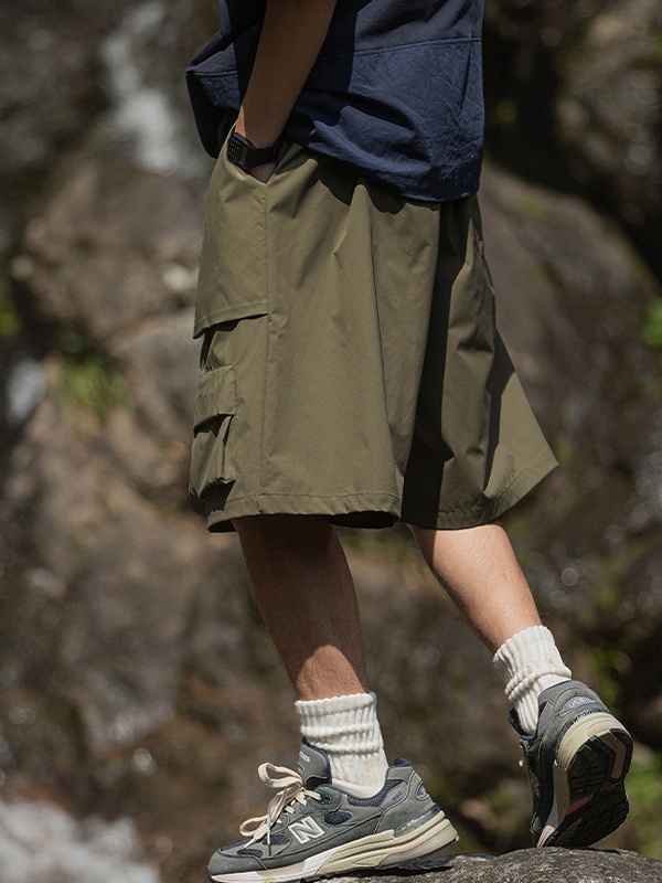 Shorts cargo con bolsillo 3D para hombre-3