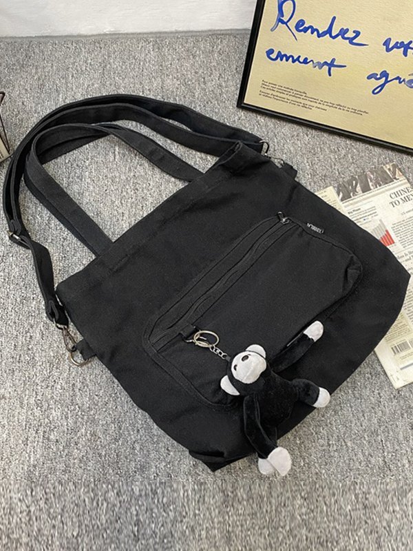 Bolso de hombro vintage con colgante de dibujos animados-2