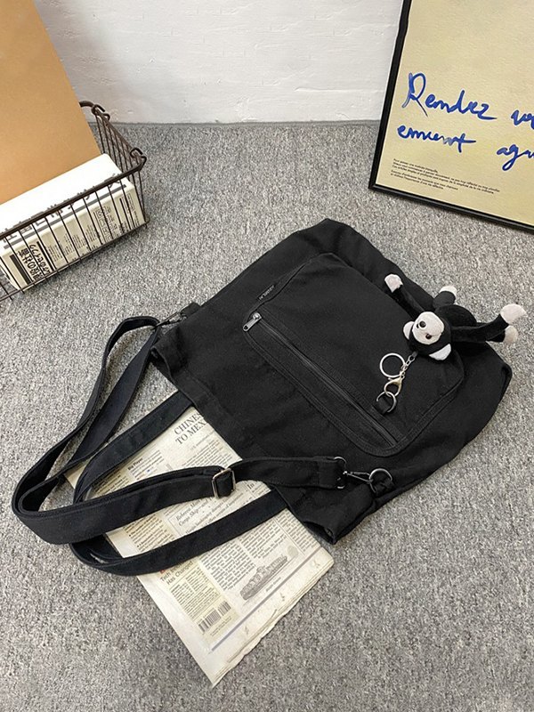 Bolso de hombro vintage con colgante de dibujos animados-4