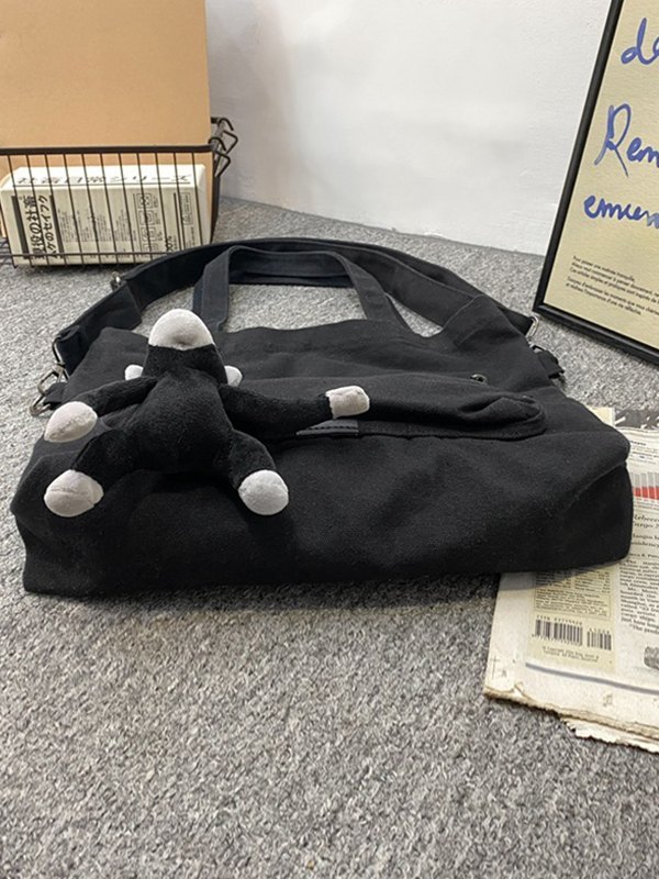 Bolso de hombro vintage con colgante de dibujos animados-3